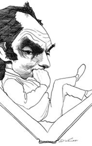 Famous New York Books contributor David Levine published this depiction of Calvino on June 25, 1981.